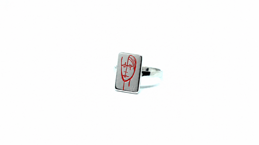 Anello Blue Argento 925 Smalto Rosso | Atelier Orafo | master