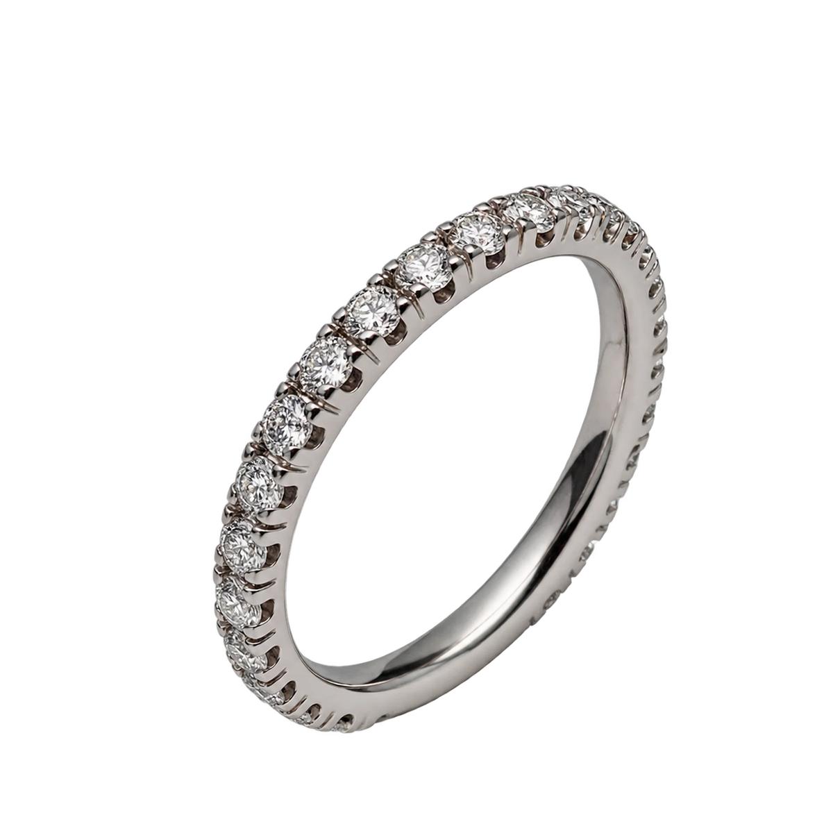 Anello Eternity Oro Bianco 18kt con Diamanti Naturali | Atelier Orafo | nudo2