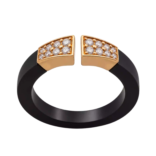 Anello Fascia Ttanio Oro 18kt Diamanti Naturali | Atelier Orafo | nudo