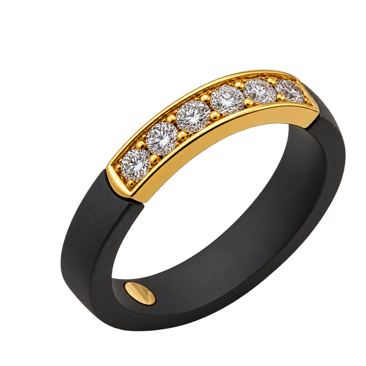 Anello Fede Titanio Oro 18kt Diamanti Naturali | Atelier Orafo | nudo2