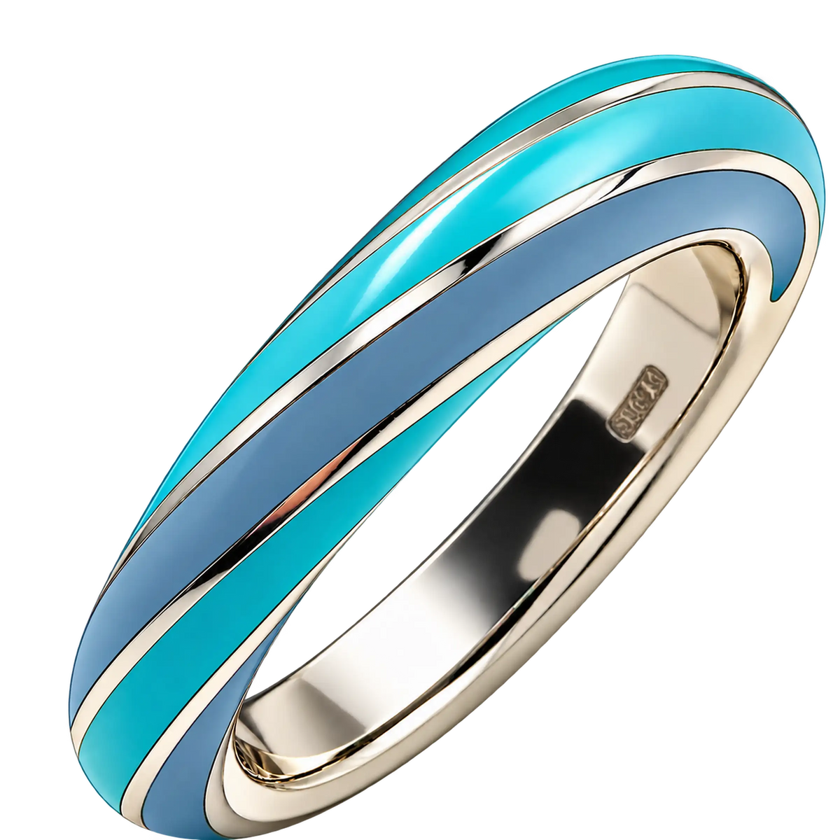 Anello Fedina Argento 925 Hyceram Azzurro Turchese | Atelier Orafo | nudo2