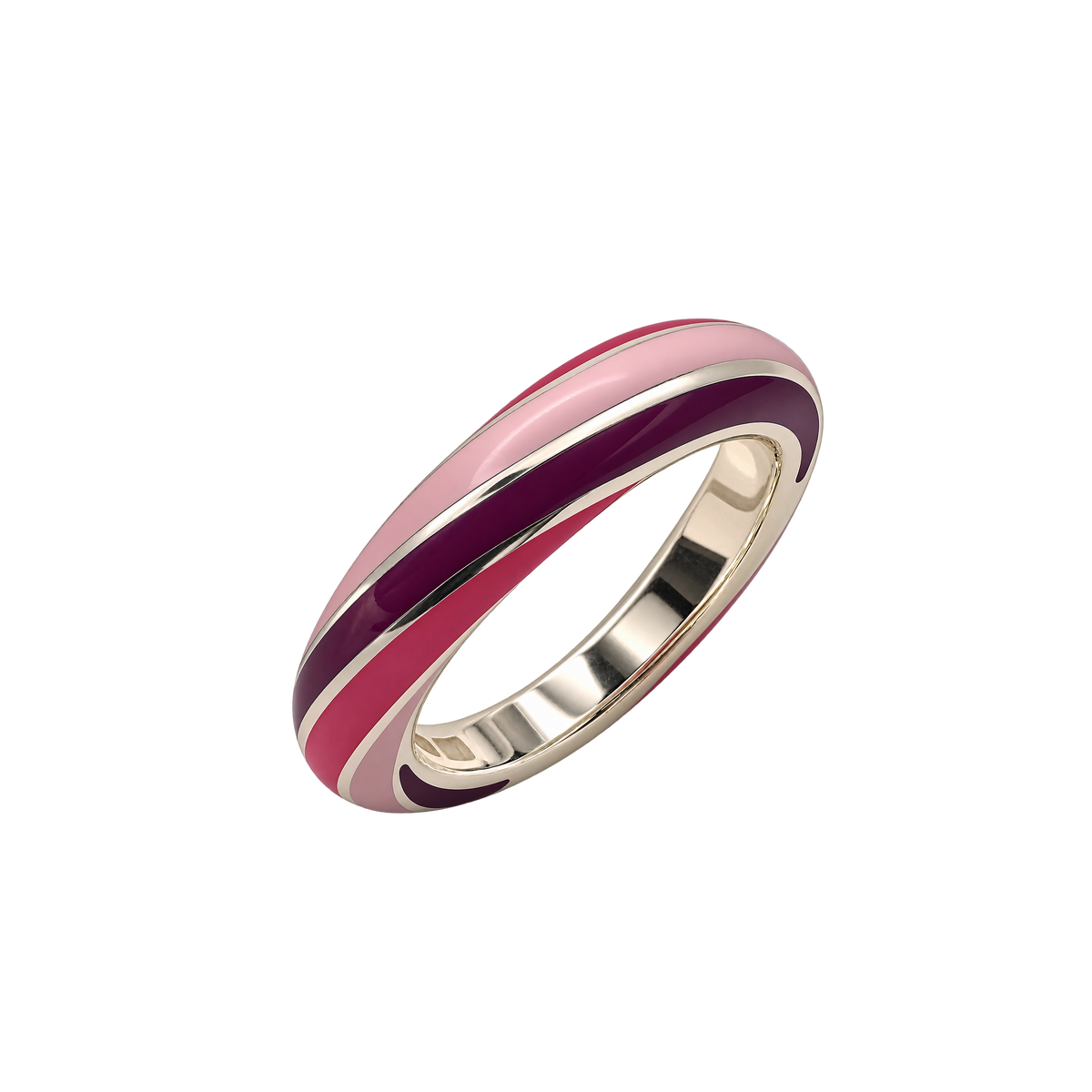 Anello Fedina Argento 925 Hyceram Rosa LIlla Prugna | Atelier Orafo | nudo2