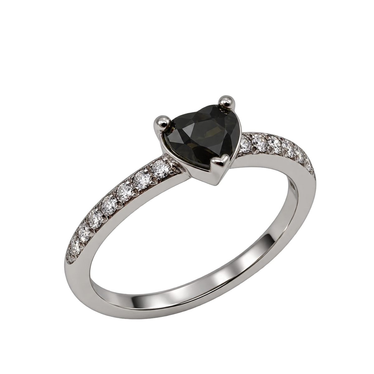 Anello Fedina Oro Bianco 18kt con Diamanti Naturali e Iolite Naturale | Atelier Orafo | nudo2