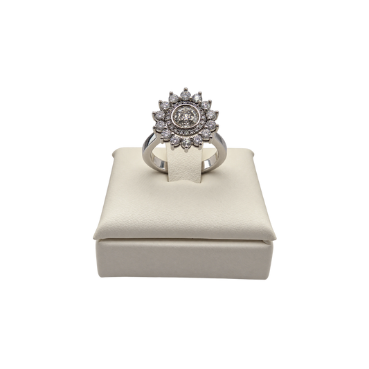 Anello Oro Bianco 18 kt con Diamanti naturali | Atelier Orafo | nudo4 | 2400