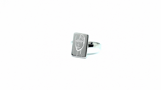 Anello Segni Angeleri Argento 925 Smalto Bianco | Atelier Orafo | master