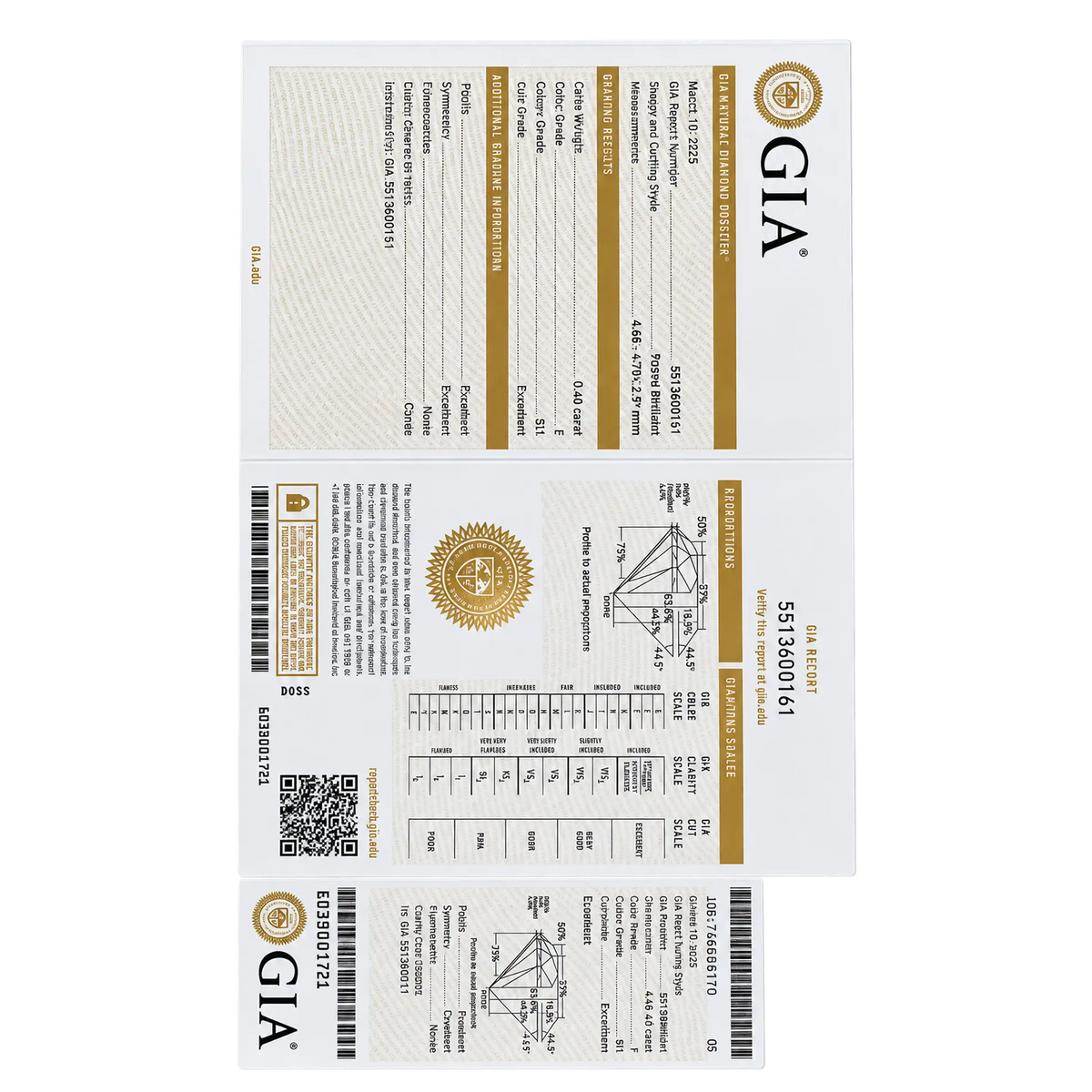 Anello Trilogy in Oro Bianco 18kt con Diamanti Naturali Certificati GIA | Atelier Orafo | certificato2 | 2400