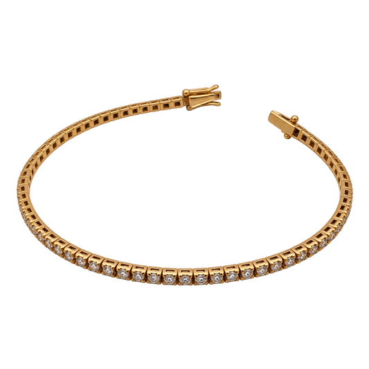 Bracciale Tennis in Oro Rosa 18kt con Diamanti Naturali | Atelier Orafo | nudo4 | 2400