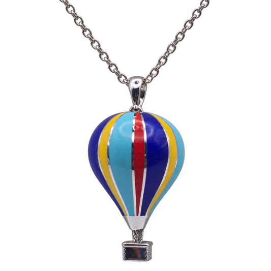 Collana con Ciondolo Argento 925 Hyceram Mongolfiera Piccola Multicolor | Atelier Orafo | nudo