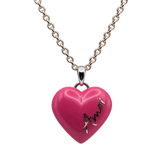 Collana Ciondolo Cuore Argento 925 Hyceram Lilla | Atelier Orafo | nudo