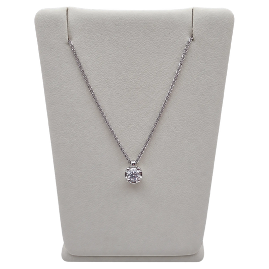 Collana Punto Luce Oro Bianco 18kt e Diamante Naturale 025 | Atelier Orafo | nudo | 2400
