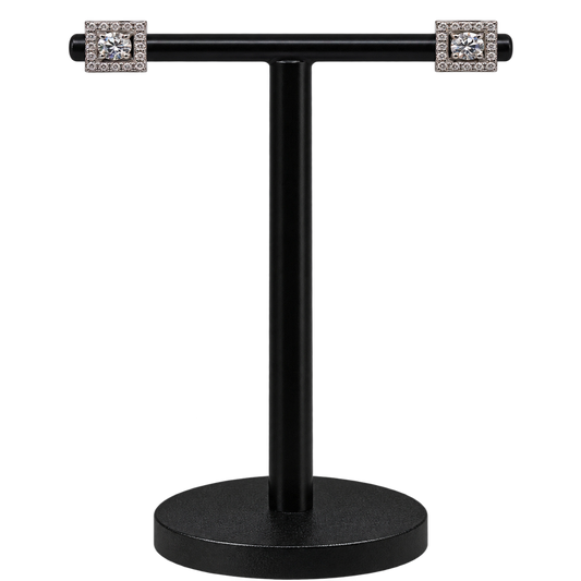 Orecchini Oro Bianco 18kt con Diamanti Naturali | Atelier Orafo | nudo