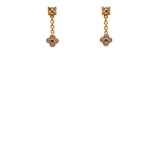 Orecchini Pendenti Oro 9kt Diamanti Naturali | Atelier Orafo | nudo