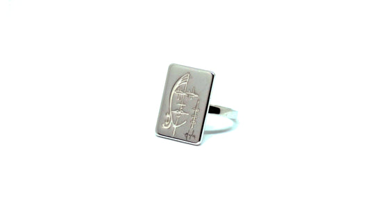 "Lei" · Anello in Argento 925‰ e Smalto Bianco · Collezione SEGNI · Luciano Angeleri