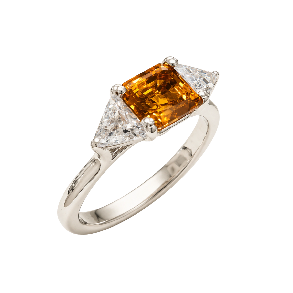 Anello Argento 925% con Citrino Madeira e Zirconi | Atelier Orafo | nudo2 | 2400