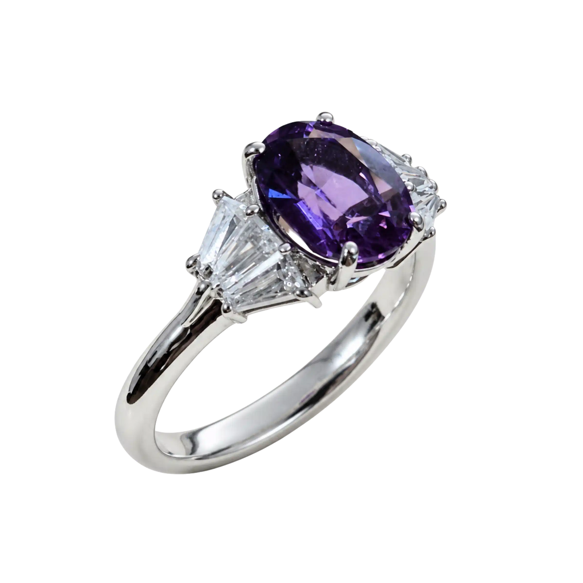 Anello Argento 925% con Ametista Naturale e Zirconi | Atelier Orafo | nudo2 | 2400