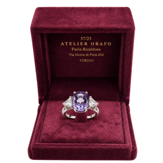 Anello Argento 925 con Ametista e Zirconi con Scatola | Atelier Orafo | scatola | 2400