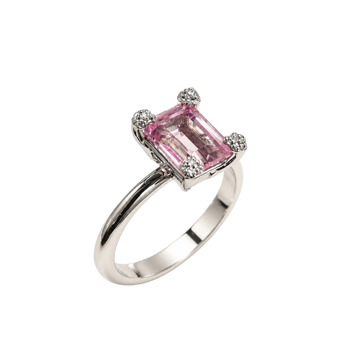 Anello Argento con Rosa di Francia Ottagonale e Zirconi | Atelier Orafo | nudo2 | 2400