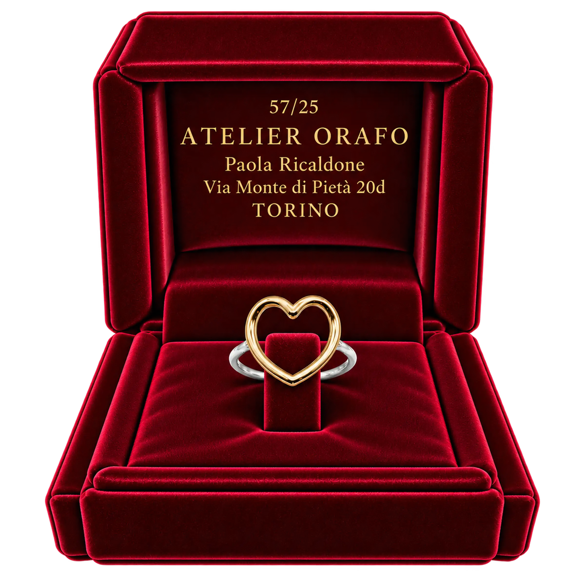 Anello Cuore Oro Bianco 18kt Oro Rosa 18kt | Atelier Orafo | scatola2