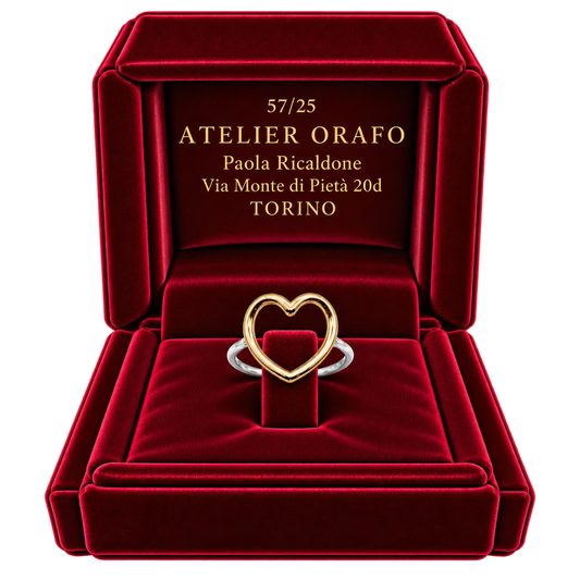 Anello Cuore Oro Bianco 18kt Oro Rosa 18kt | Atelier Orafo | scatola2
