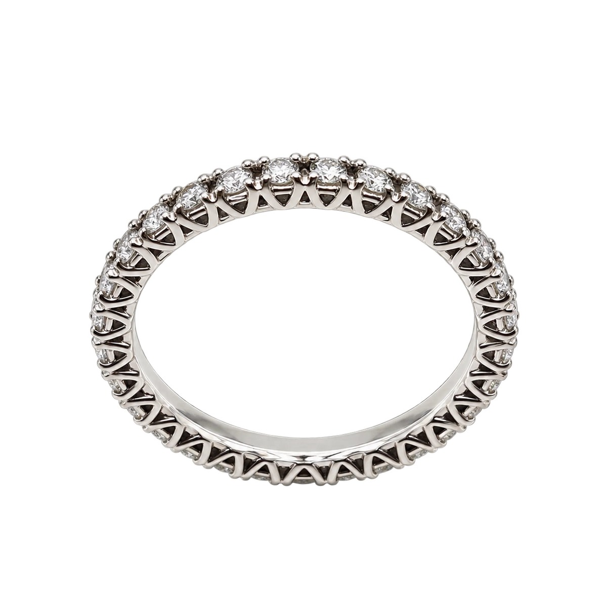 Anello Eterniry Oro Bianco 18kt con Diamanti Naturali | Atelier Orafo | nudo
