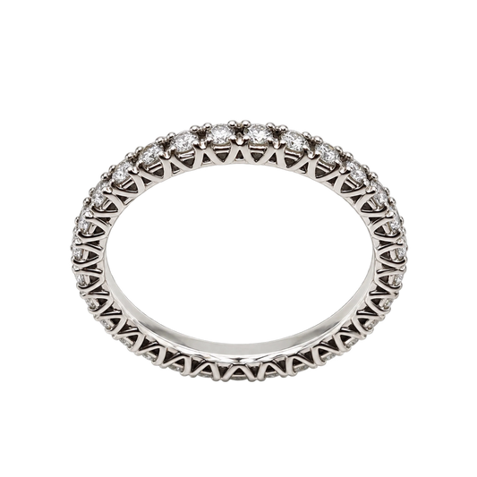 Anello Eterniry Oro Bianco 18kt con Diamanti Naturali | Atelier Orafo | nudo