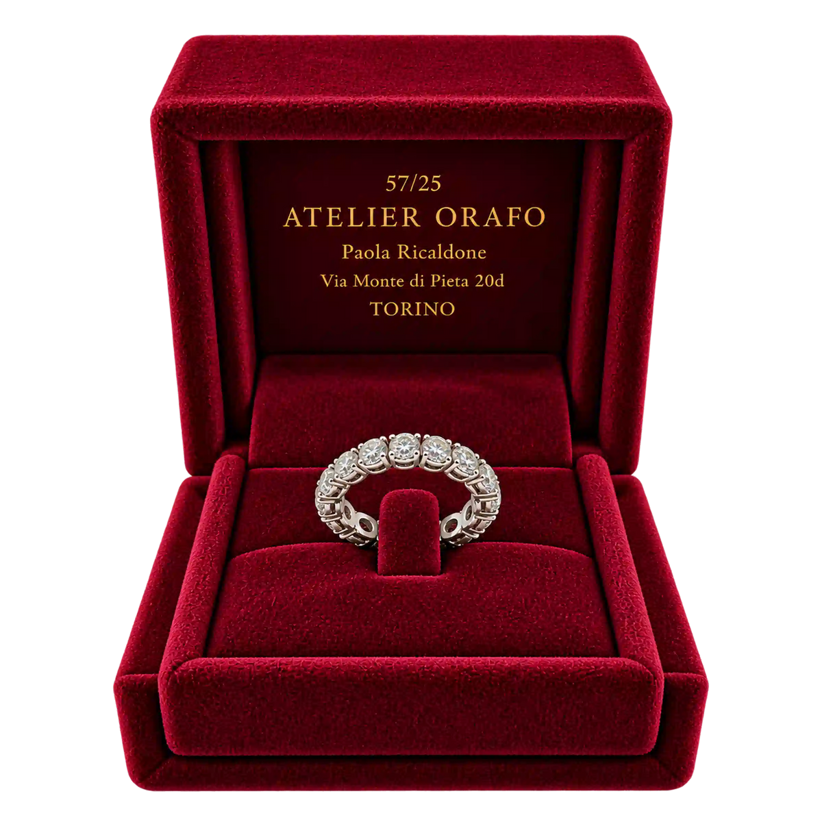 Anello Eternity Oro 18kt Diamanti Naturali 2,51 | Atelier Orafo | scatola