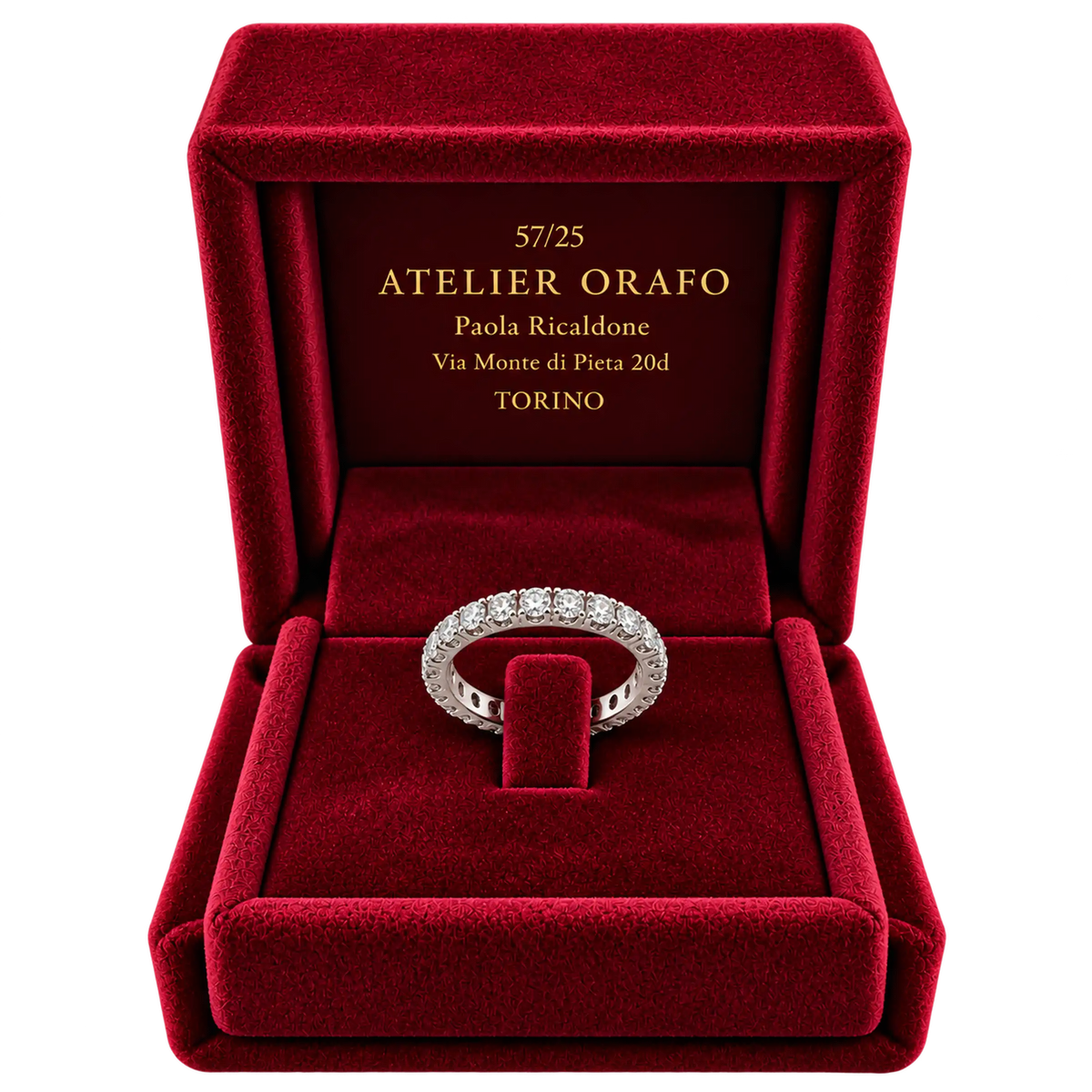 Anello Eternity · Oro Bianco 18kt · Diamanti Naturali ct. 1,12