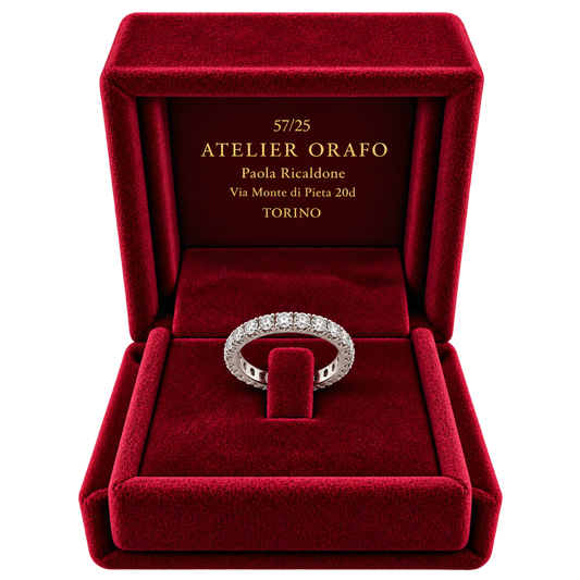 Anello Eternity · Oro Bianco 18kt · Diamanti Naturali ct. 1,12