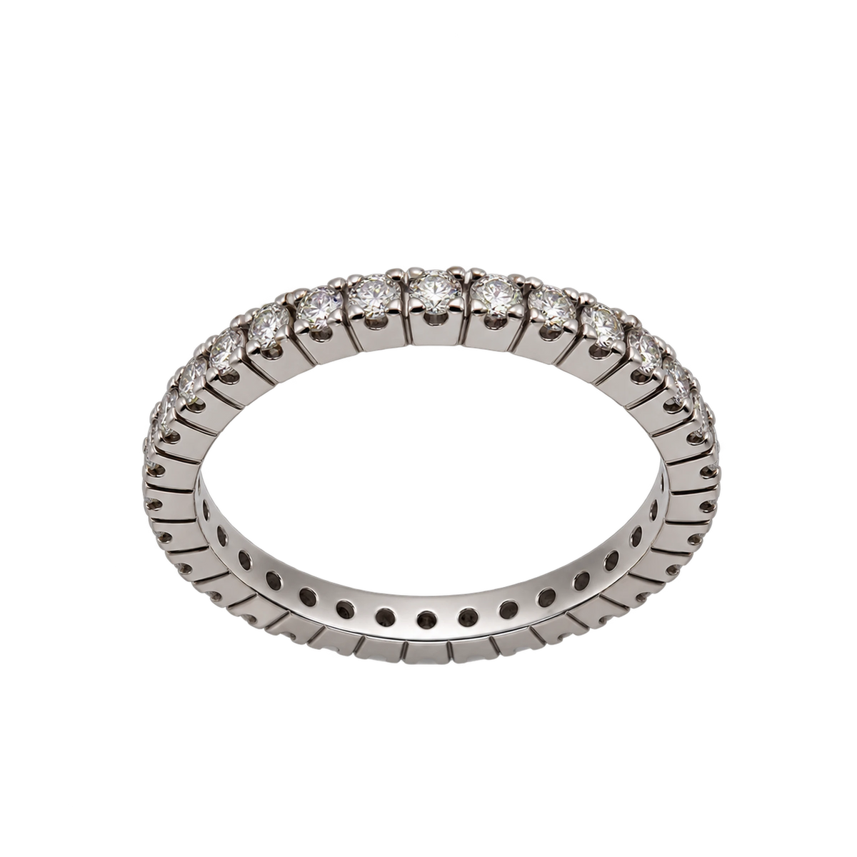 Anello Eternity Oro Bianco 18kt con Diamanti Naturali | Atelier Orafo | nudo