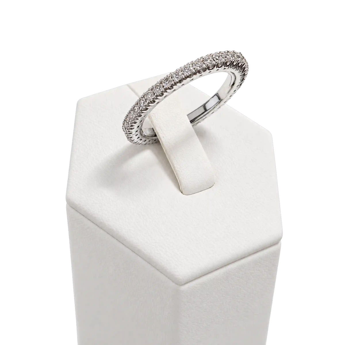 Anello Eternity multimisura in Oro Bianco 18kt con Diamanti Naturali |Atelier Orafo | nudo2 | 2400