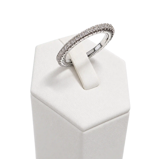 Anello Eternity multimisura in Oro Bianco 18kt con Diamanti Naturali |Atelier Orafo | nudo2 | 2400