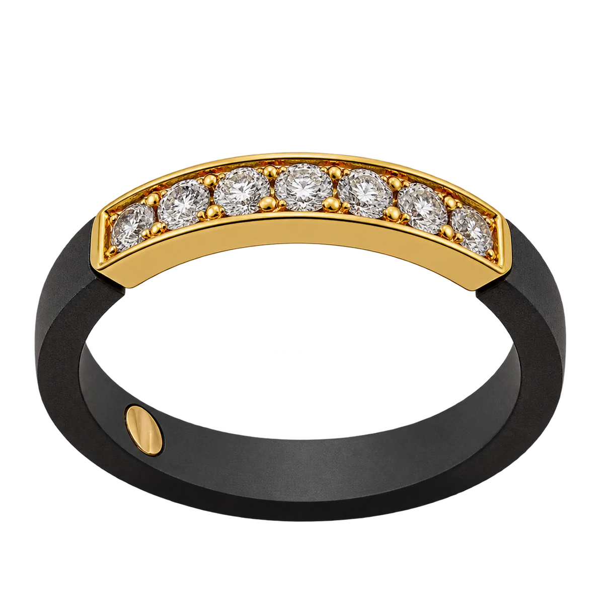 Anello Fede Titanio Oro 18kt Diamanti Naturali | Atelier Orafo | nudo