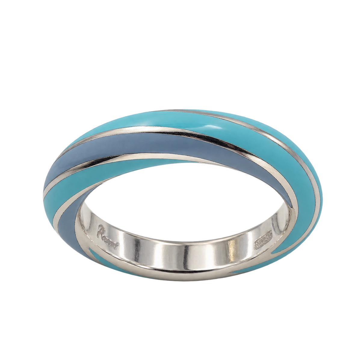 Anello Fedina Argento 925 Hyceram Azzurro Turchese | Atelier Orafo | nudo