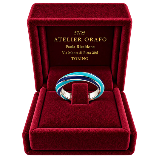 Anello Fedina Argento 925 Hyceram Azzurro Blu | Atelier Orafo | scatola