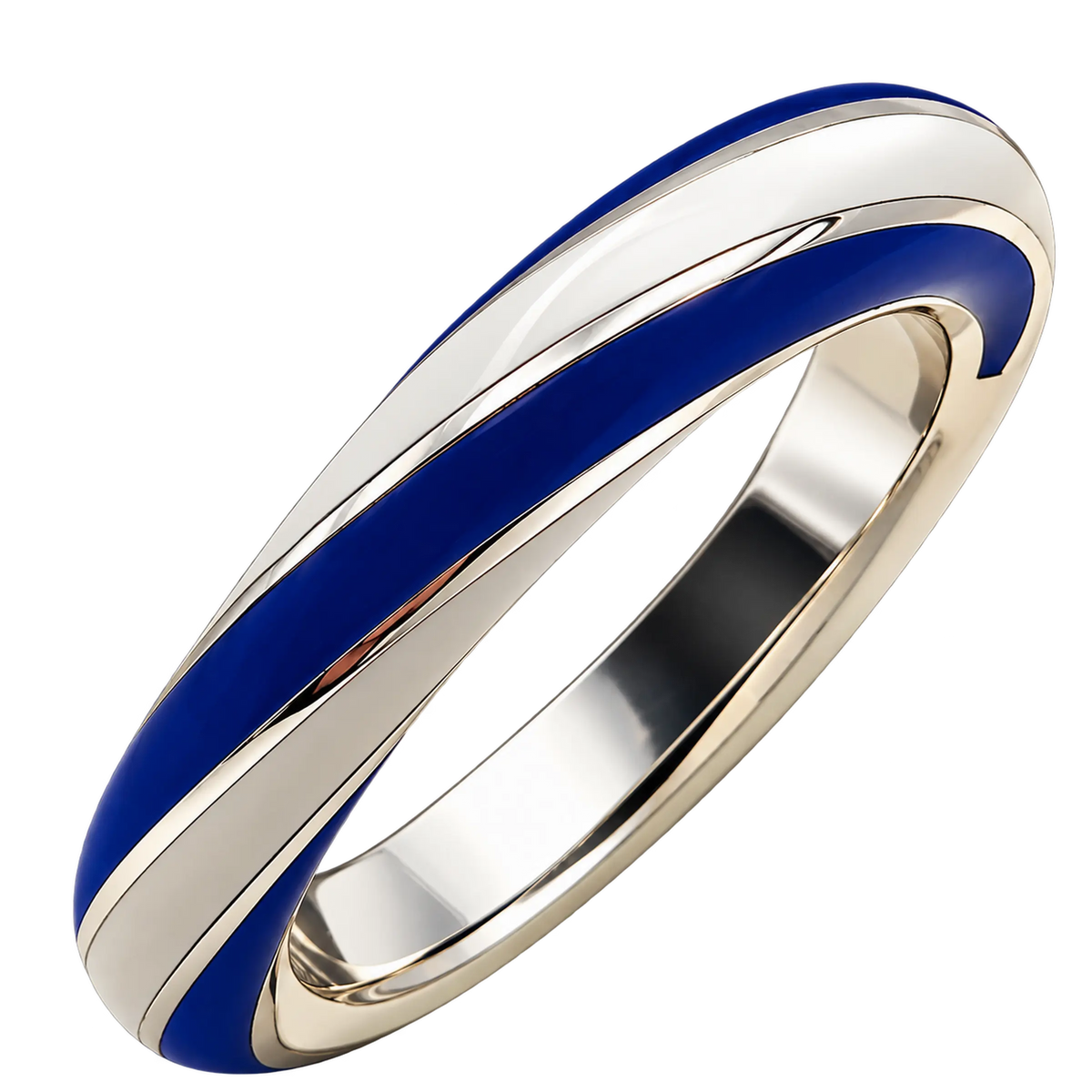 Anello Fedina Argento 925 Hyceram Bianco Blu | Atelier Orafo | nudo4