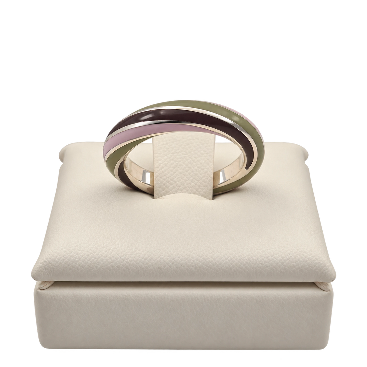 Anello Fedina Argento 925 Hyceram Rosa Cacao Verde | Atelier Orafo | nudo