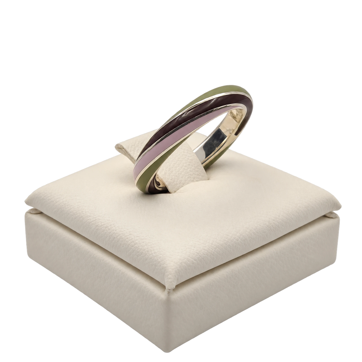 Anello Fedina Argento 925 Hyceram Rosa Cacao Verde | Atelier Orafo | nudo2