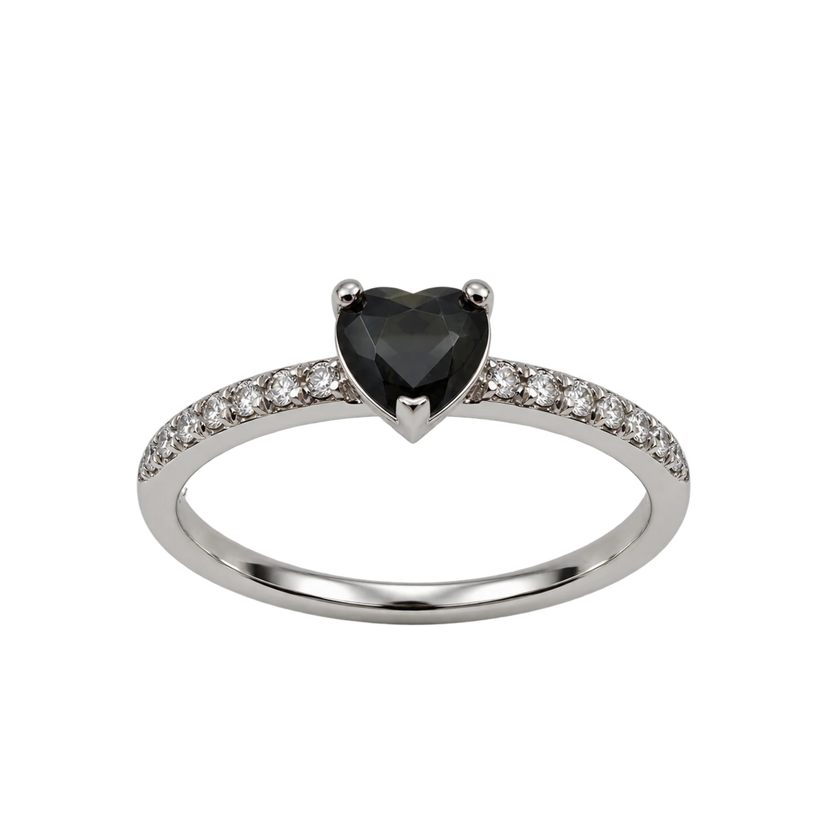 Anello Fedina Oro Bianco 18kt con Diamanti Naturali e Iolite Naturale | Atelier Orafo | nudo