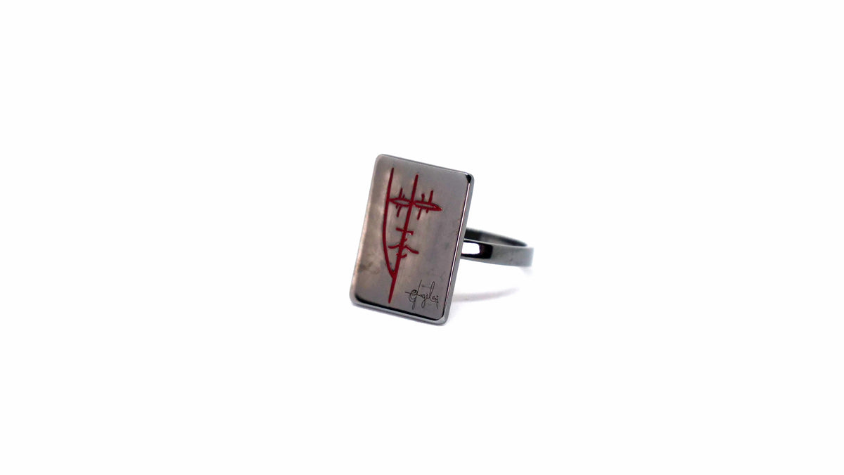 Anello Lui Argento 925 Smalto Rosso | Atelier Orafo | master