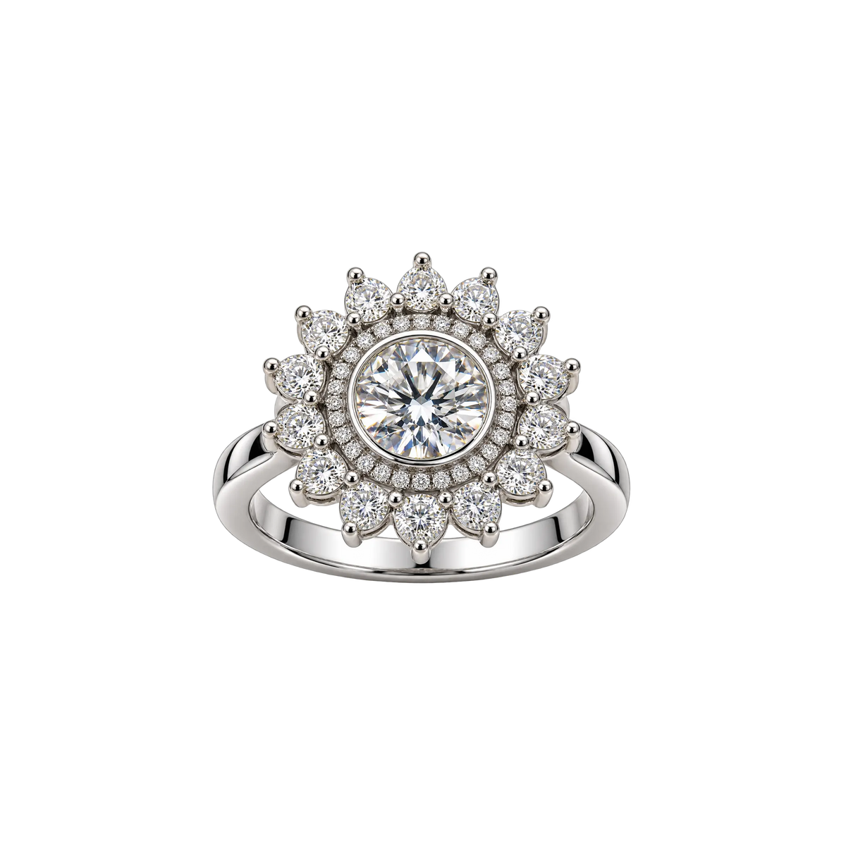 Anello Oro Bianco 18 kt con  Diamanti naturali | Atelier Orafo | nudo | 2400