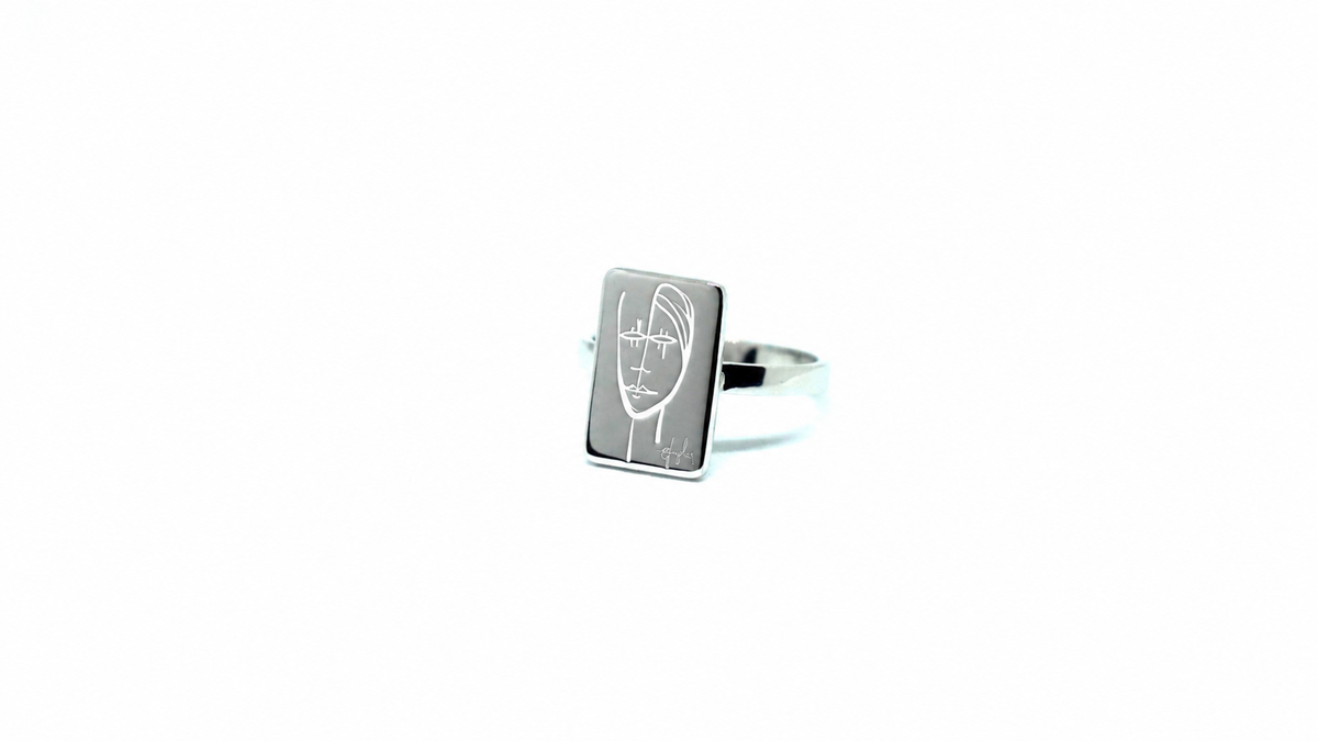 Anello Segni Angeleri Argento 925 Smalto Bianco | Atelier Orafo | master