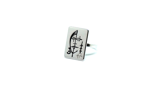 Anello Segni Angeleri Argento 925 Smalto Nero | Atelier Orafo | master