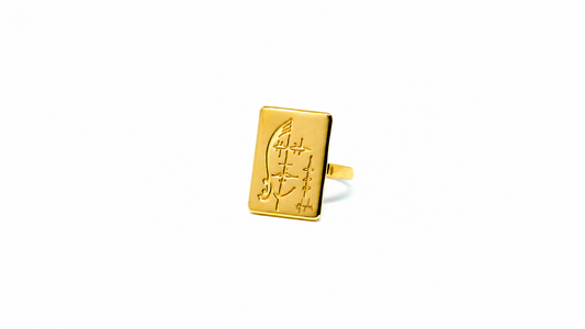 anello Segni Angeleri Lei Oro Giallo 9kt | Atelier Orafo | master