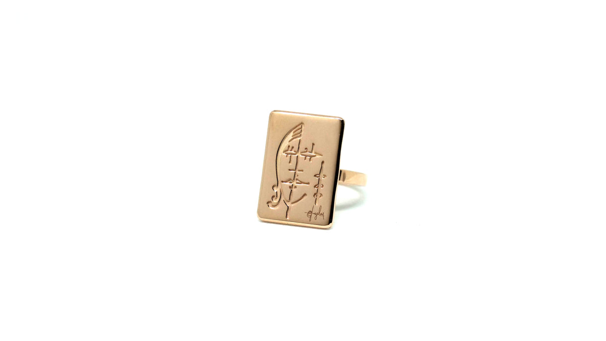 Anello Segni Angeleri Lei Oro Rosa 9kt | Atelier Orafo | master