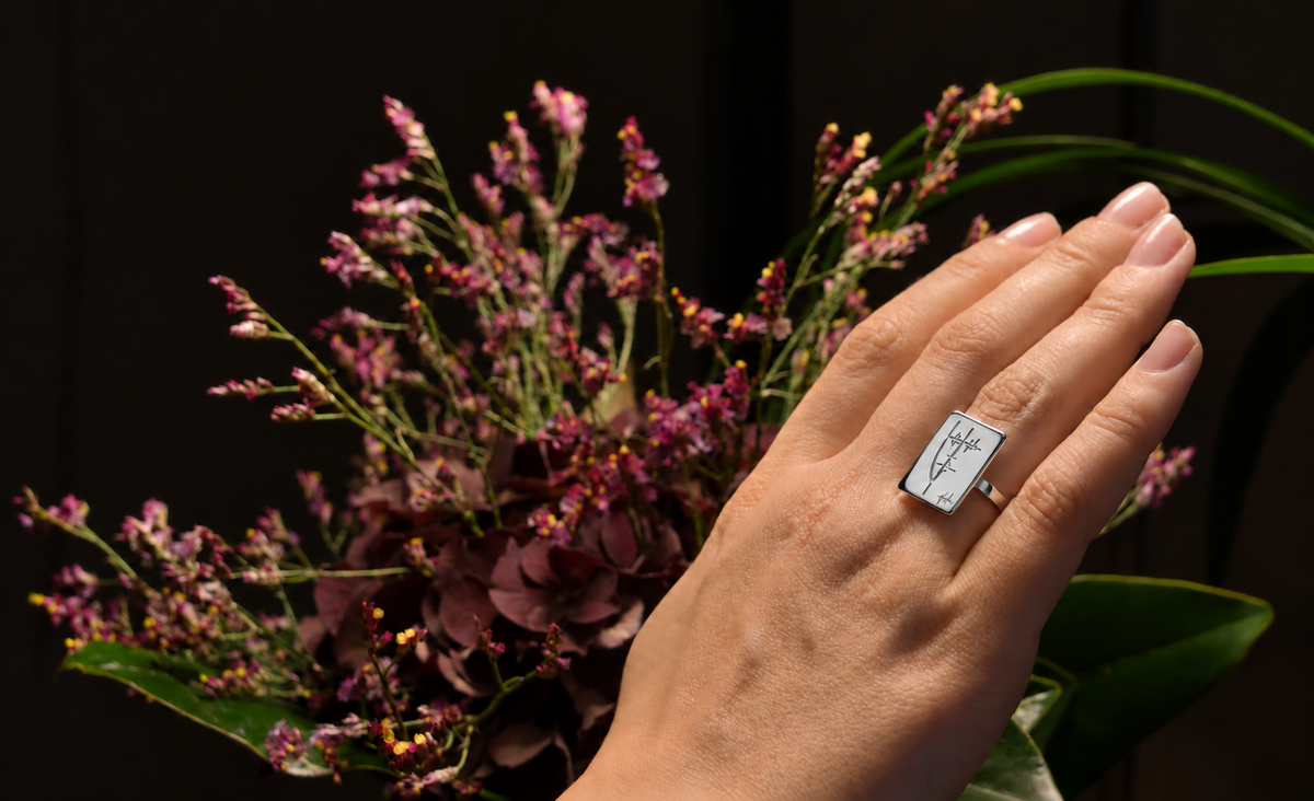 Anello Segni Argento 925 Lui  | Atelier Orafo | indossato