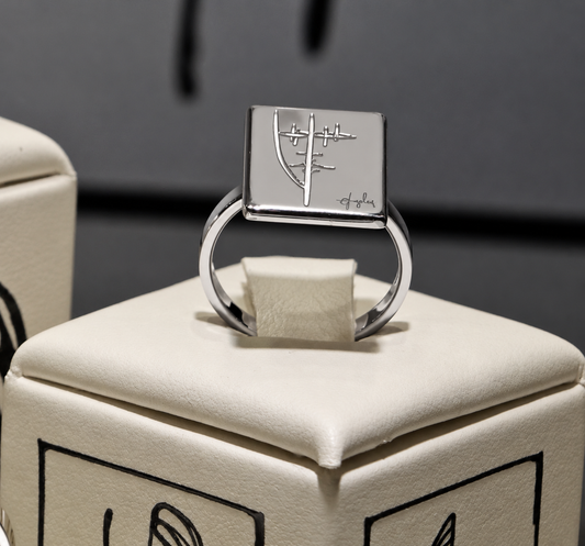 Anello Segni Argento 925  | Atelier Orafo | supporto