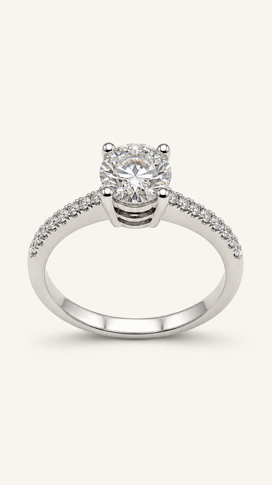 Anello Oro Bianco 18 kt con  Diamanti naturali | Atelier Orafo | nudo2