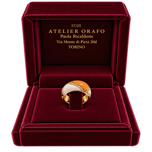 Anello in Oro Giallo 18kt con Diamanti Naturali e HyCeram con Scatola | Atelier Orafo | scatola2 | 2400