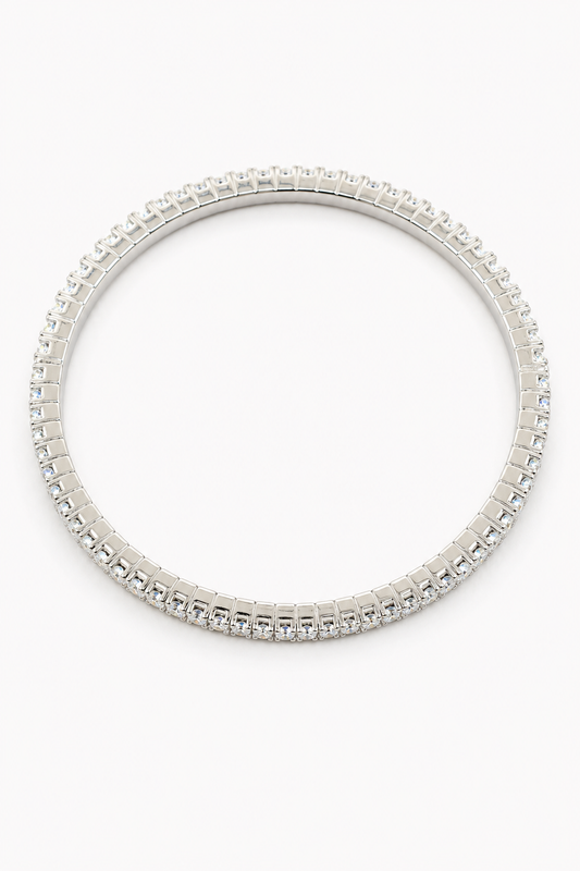 Bracciale Estendibile in Oro Bianco 18kt con Diamanti Naturali | Atelier Orafo | nudo