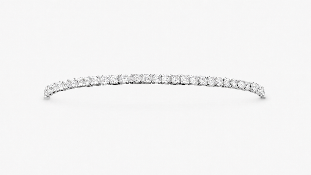 Bracciale Estendibile in Oro Bianco1 8kt con Diamanti Naturali | Atelier Orafo | nudo2